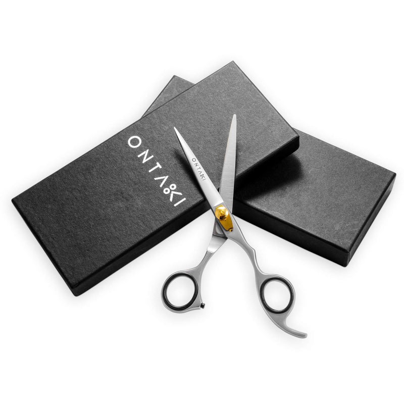 ONTAKI Hair Cutting Scissors - 6.5" Japanese Steel Hair Shears for Beard & Mustache - Hand-Forged Tool for Barbers - Men & Women - Haircut Scissors - Image 2
